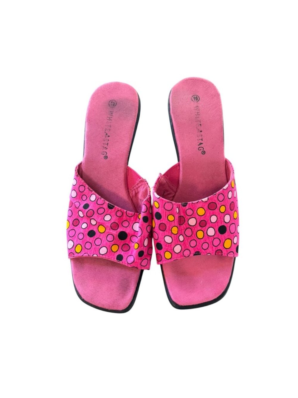 White Stag Pink Polka Dot Slide Sandals – Size 10
